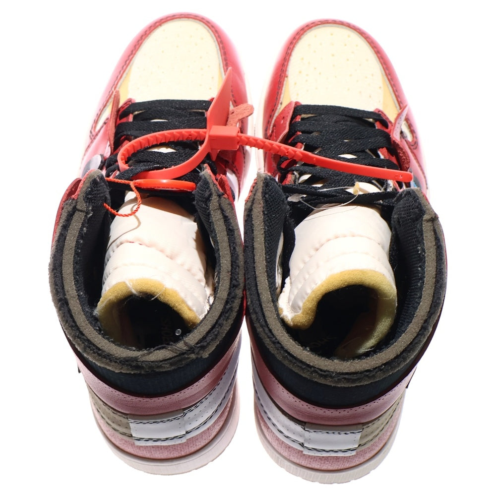 NIKE(ナイキ) ×OFF-WHITE THE 10 AIR JORDAN 1 CHICAGO AA3834-101 オフホワイト ザテン エアジョーダンシカゴ ハイカットスニーカー US9/27.0cm ホワイト/レッド