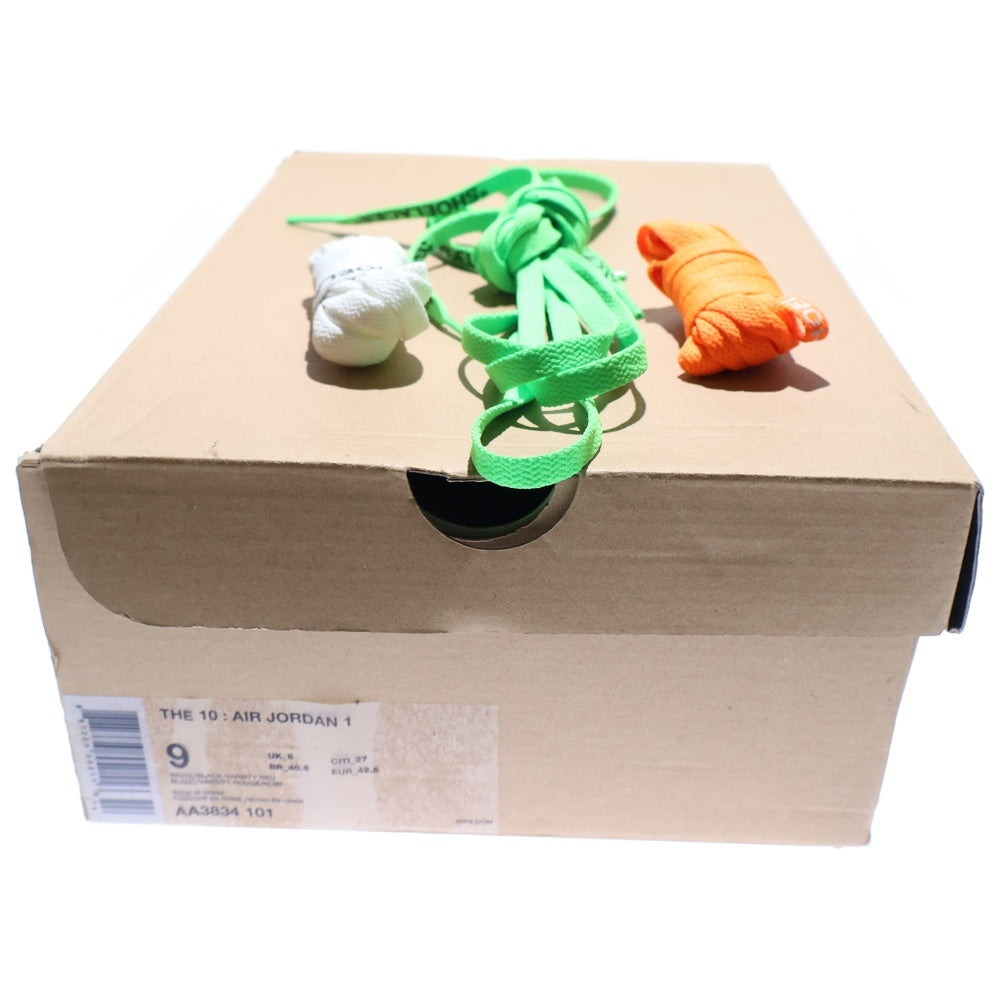 NIKE(ナイキ) ×OFF-WHITE THE 10 AIR JORDAN 1 CHICAGO AA3834-101 オフホワイト ザテン エアジョーダンシカゴ ハイカットスニーカー US9/27.0cm ホワイト/レッド