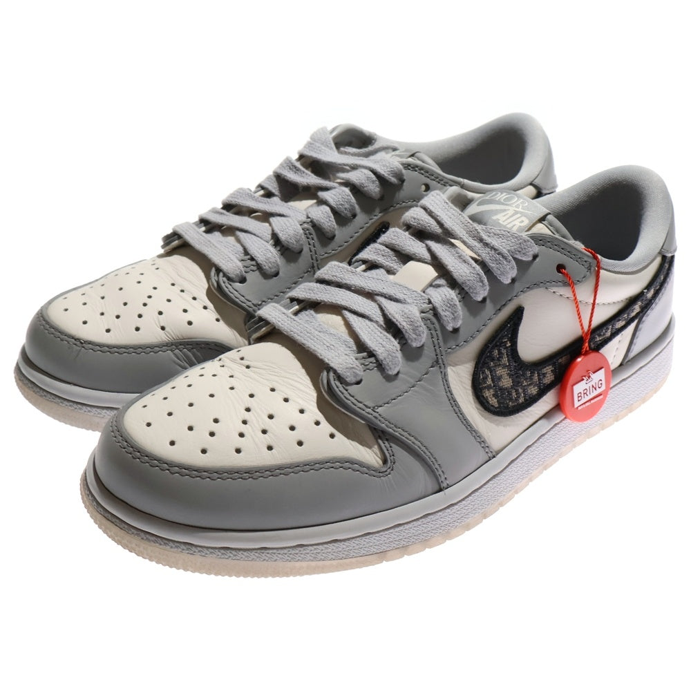 NIKE(ナイキ) ×DIOR AIR JORDAN 1 LOW OG CN8608-002 ディオール エアジョーダン1ロー ローカットスニーカー オブリーク グレー/ホワイト US7.5/25.5cm