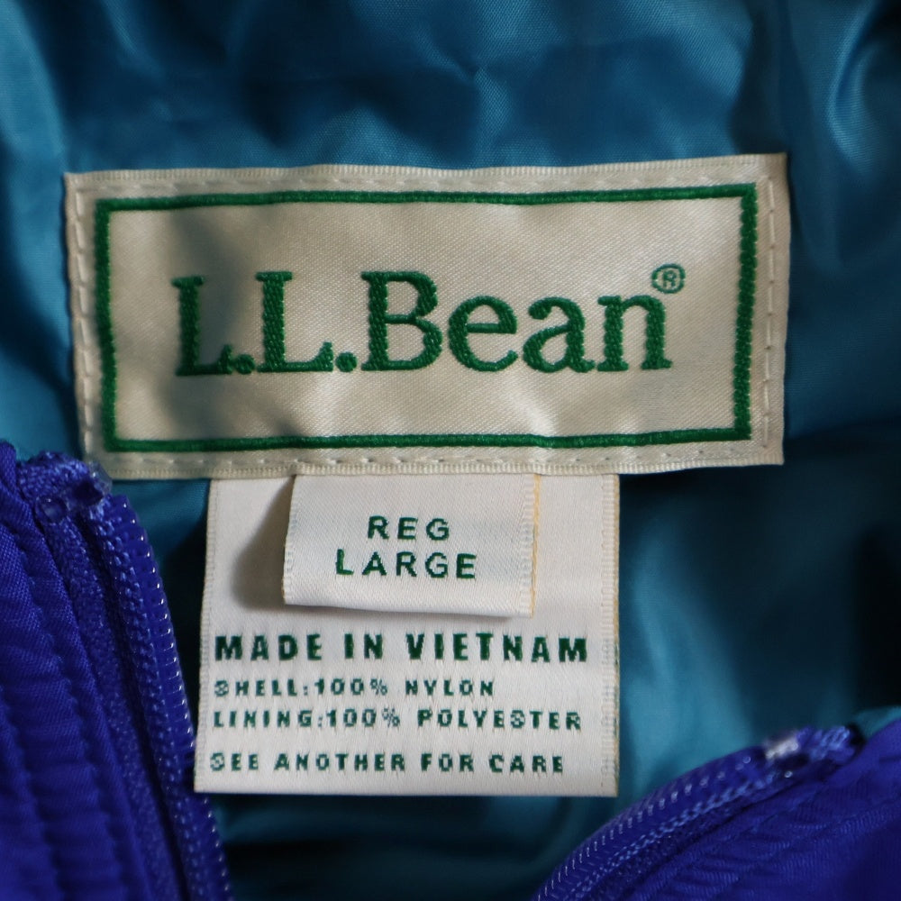 L.L.Bean(エルエルビーン) 80s 4175-5060 ナイロン フロントポケット ジップアップジャケット ブルー