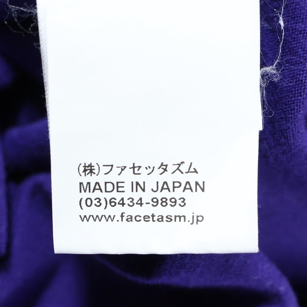 FACETASM(ファセッタズム) MKS-TEE-U04 フロントロゴプリント 長袖Tシャツ クルーネック ロングスリーブTシャツ パープル レディース