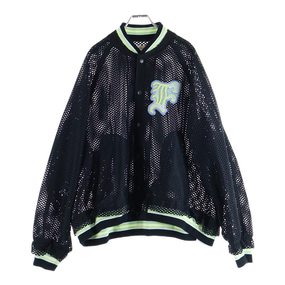 FACETASM(ファセッタズム) MESH STADIUM JACKET NAT-JK-M08 ロゴワッペン メッシュスタジアムジャケット ブラック