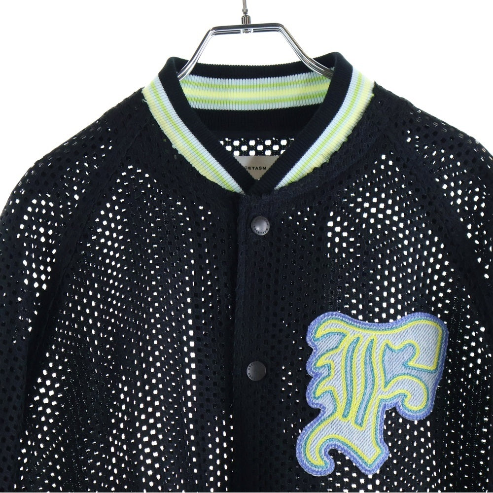 FACETASM(ファセッタズム) MESH STADIUM JACKET NAT-JK-M08 ロゴワッペン メッシュスタジアムジャケット ブラック