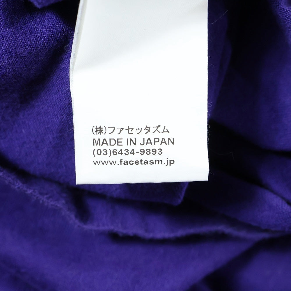 FACETASM(ファセッタズム) MKS-TEE-U03 フロントロゴプリント ロングスリーブTシャツ パープル
