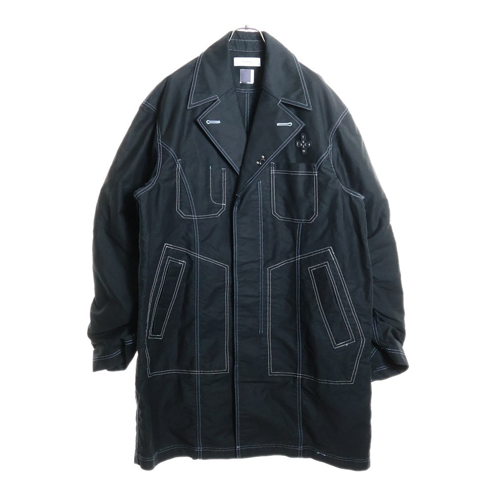 FACETASM(ファセッタズム) 24AW KR-CO-M01 カラーステッチ ロングコート ブラック