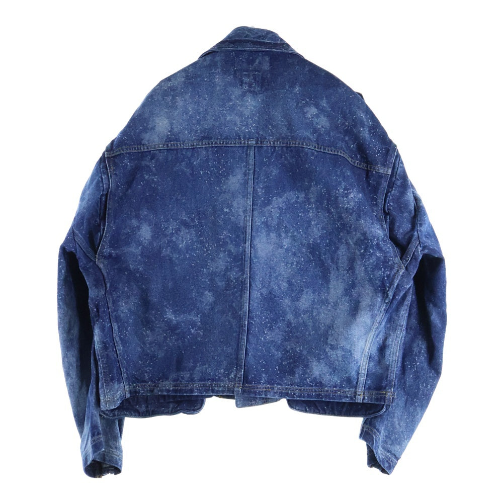 FACETASM(ファセッタズム) 24AW KR-JK-M08 ハイブリーチ加工 デニム ダブル ライダース ジャケット インディゴ
