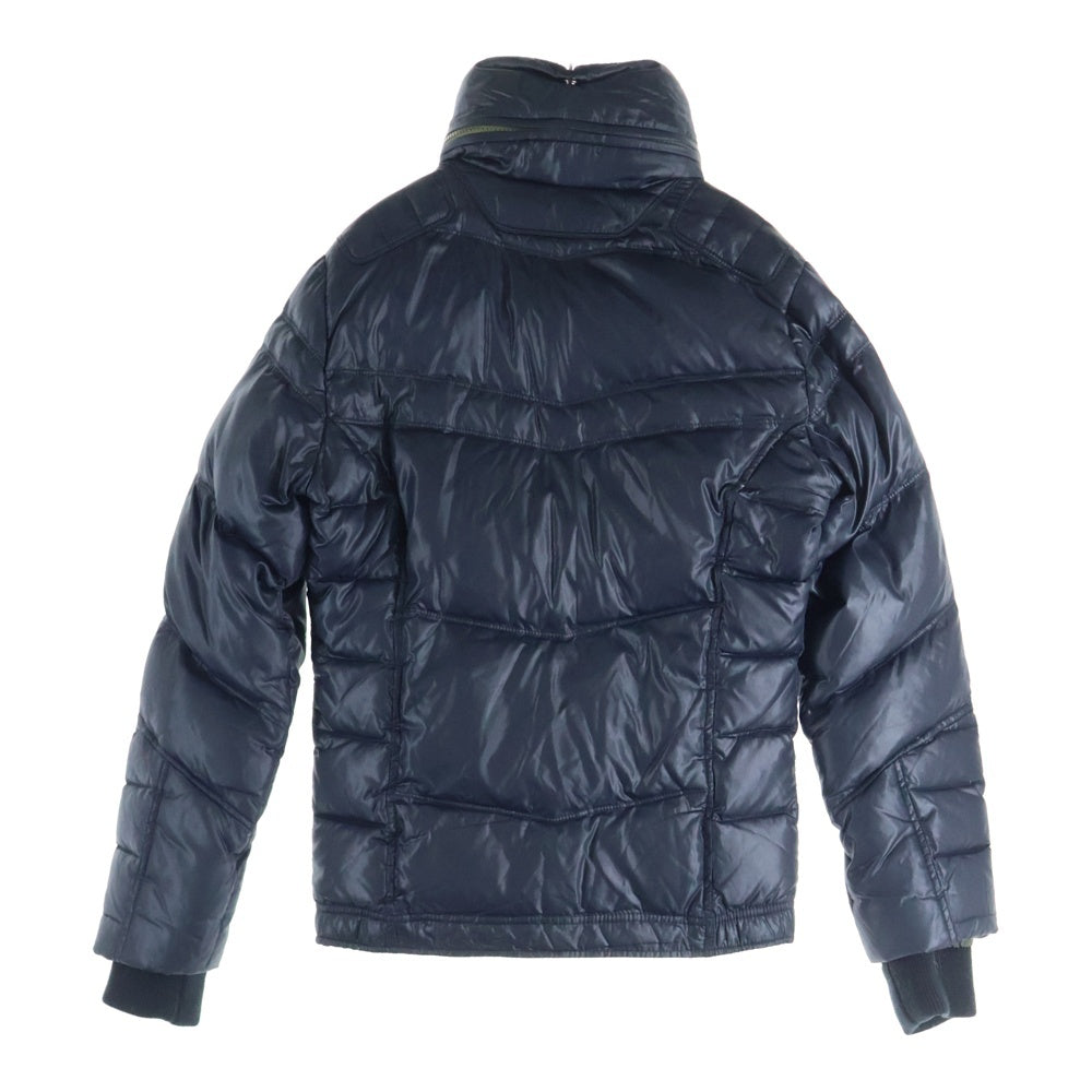 DIESEL(ディーゼル) ジップアップ フード付きダウンジャケット シルバー金具 ネイビー