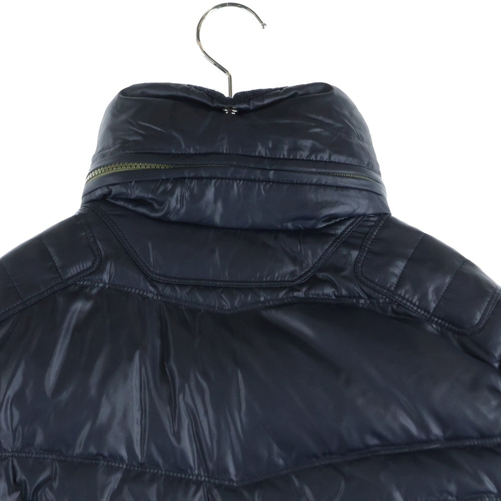 DIESEL(ディーゼル) ジップアップ フード付きダウンジャケット シルバー金具 ネイビー