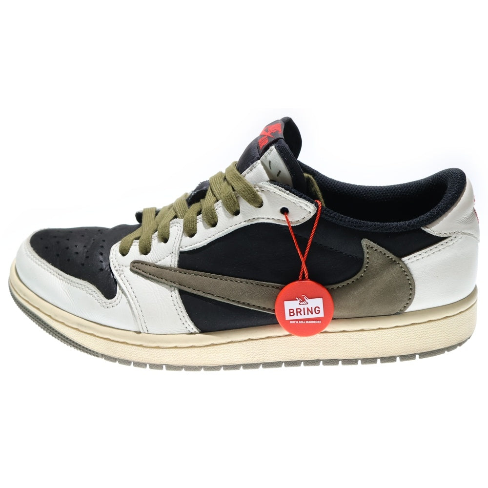 NIKE(ナイキ) ×TRAVIS SCOTT WMNS AIR JORDAN 1 LOW OG Medium Olive DZ4137-106 トラヴィススコット ウィメンズ エアジョーダン1 ローカットスニーカー US10/27.0cm レディース