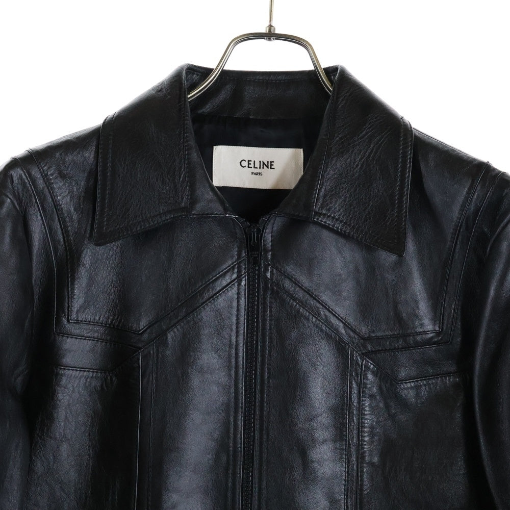 CELINE(セリーヌ) 23SS ソフトラムスキンレザージャケット ブラック