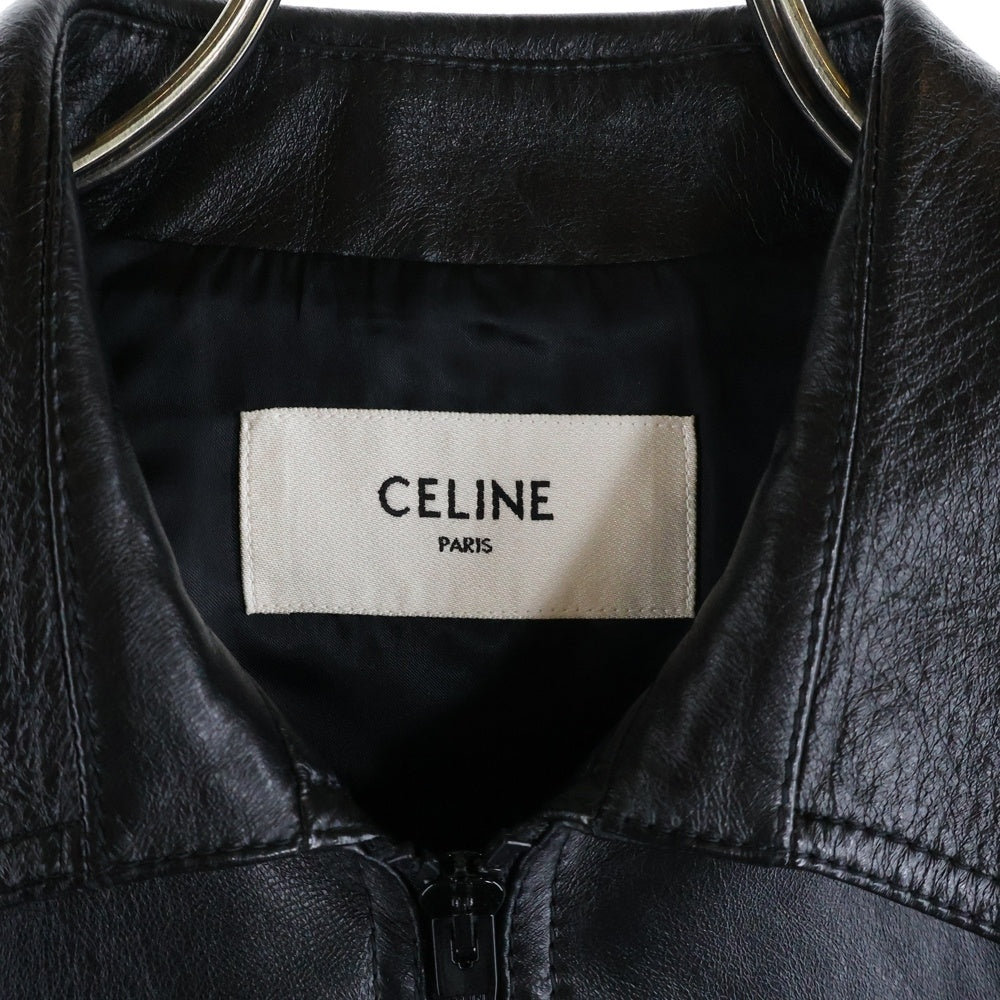 CELINE(セリーヌ) 23SS ソフトラムスキンレザージャケット ブラック 2E499280D