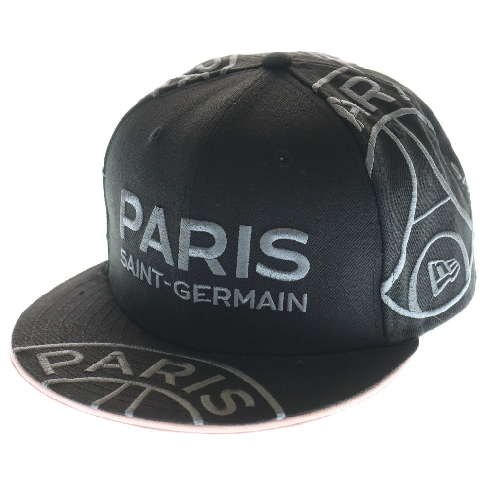 NEW ERA(ニューエラ) ×PARIS SAINT GERMAIN 59FIFTY ロゴ刺繍 キャップ ブラック