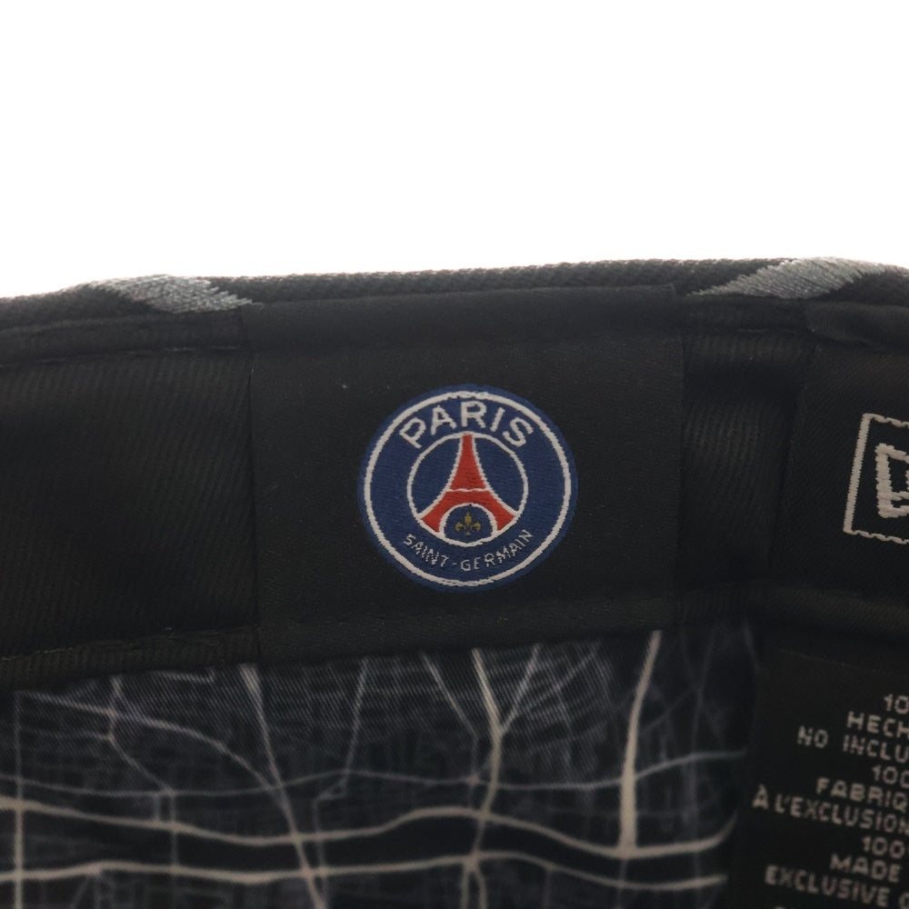 NEW ERA(ニューエラ) ×PARIS SAINT GERMAIN 59FIFTY ロゴ刺繍 キャップ ブラック