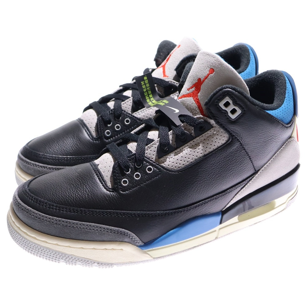 NIKE(ナイキ) AIR JORDAN 3 RETRO RARE IB8967-004 エアジョーダン3 レアエア ハイカットスニーカー US9/27.0cm ブラック/ブルー
