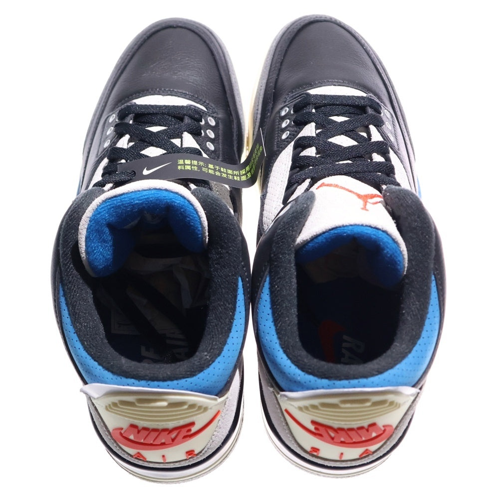 NIKE(ナイキ) AIR JORDAN 3 RETRO RARE IB8967-004 エアジョーダン3 レアエア ハイカットスニーカー US9/27.0cm ブラック/ブルー