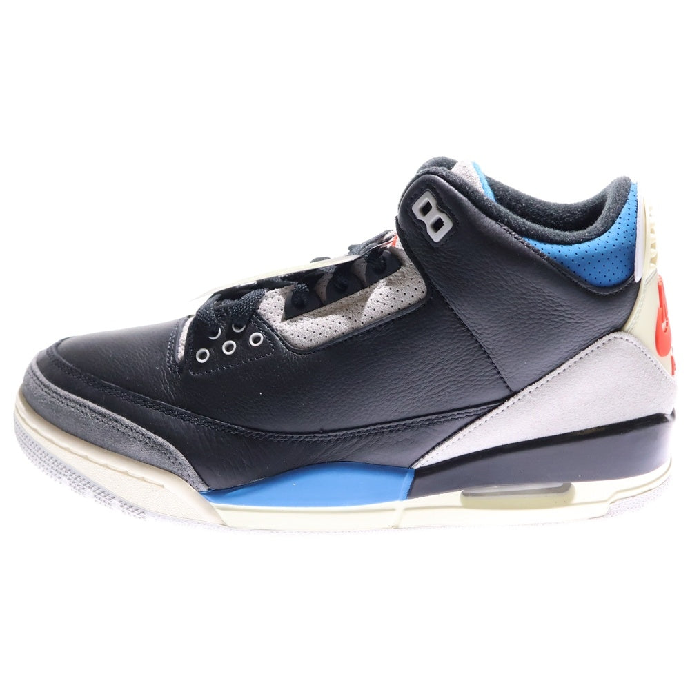 NIKE(ナイキ) AIR JORDAN 3 RETRO RARE IB8967-004 エアジョーダン3 レアエア ハイカットスニーカー US9/27.0cm ブラック/ブルー