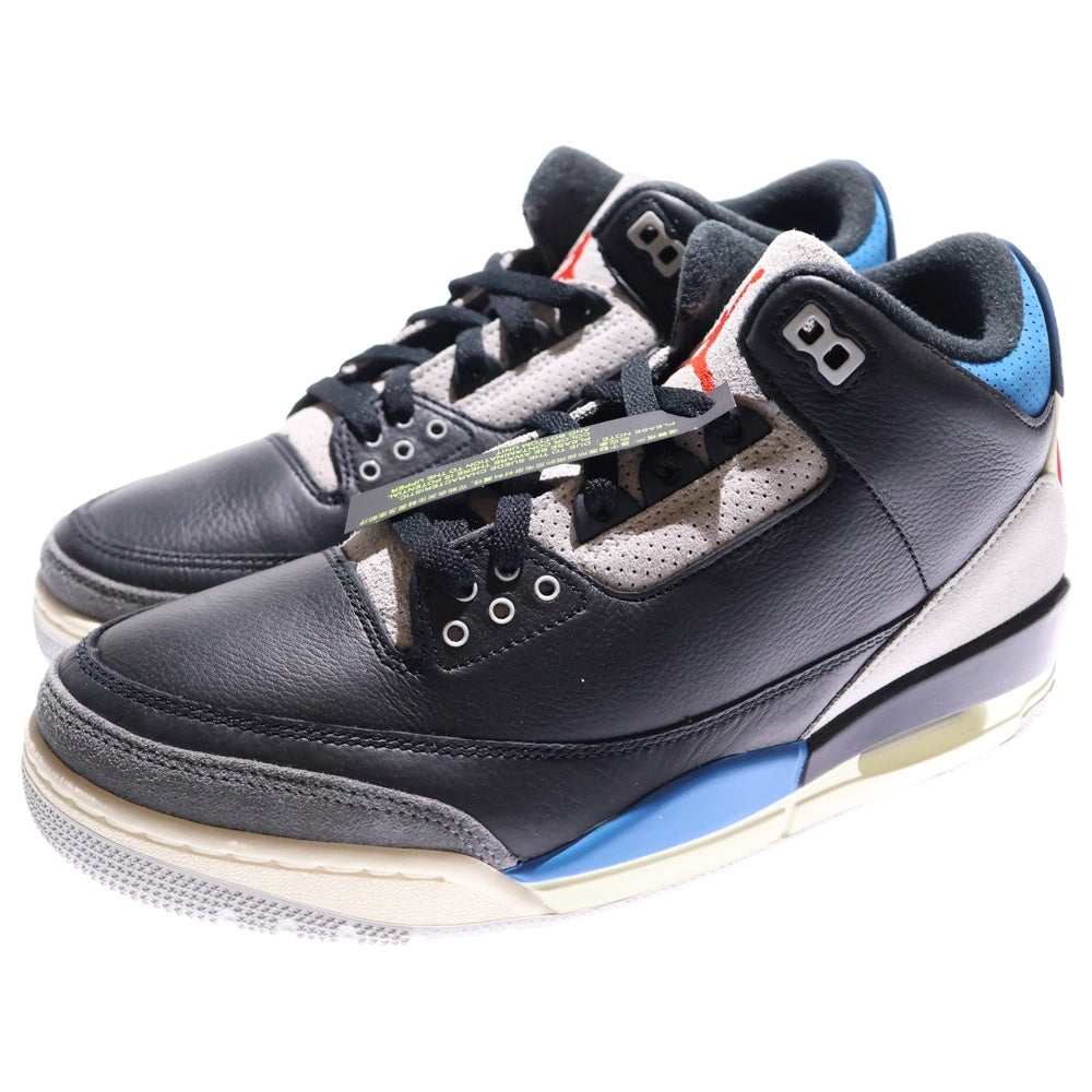 NIKE(ナイキ) AIR JORDAN 3 RETRO RARE IB8967-004 エアジョーダン3 レアエア ハイカットスニーカー US9/27.0cm ブラック/ブルー