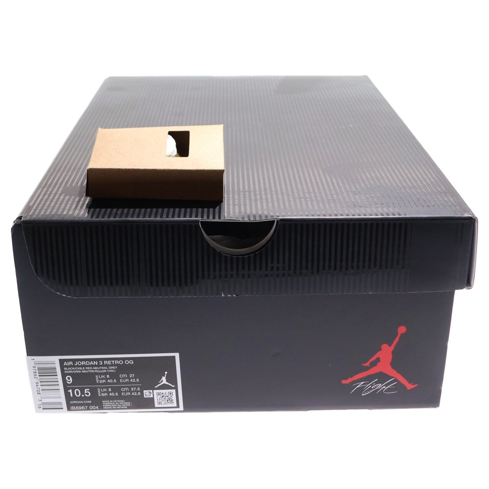 NIKE(ナイキ) AIR JORDAN 3 RETRO RARE IB8967-004 エアジョーダン3 レアエア ハイカットスニーカー US9/27.0cm ブラック/ブルー