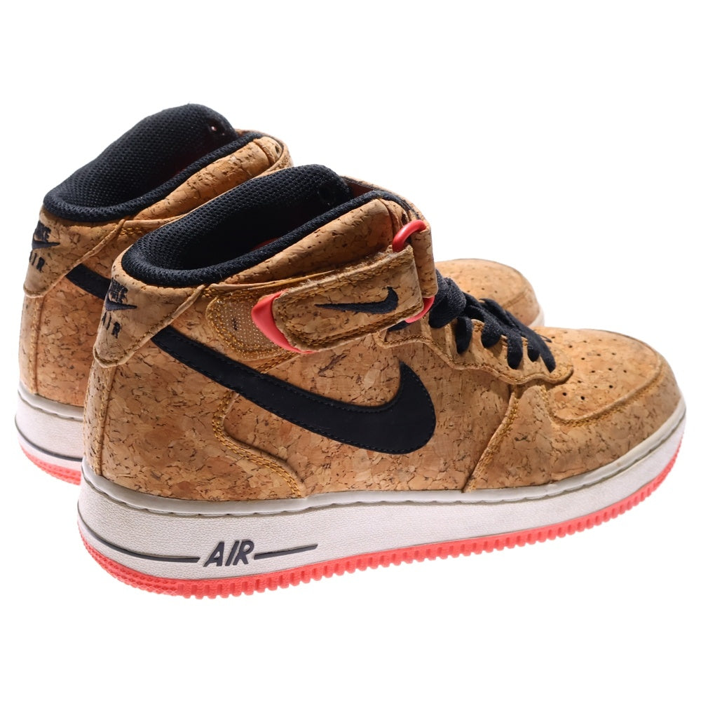 NIKE(ナイキ) 【観賞用 2015年製】 AIR FORCE 1 MID Cork 748282-100 エアフォース1 コルク ミッドカットスニーカー ブラウン US7.5/25.5cm