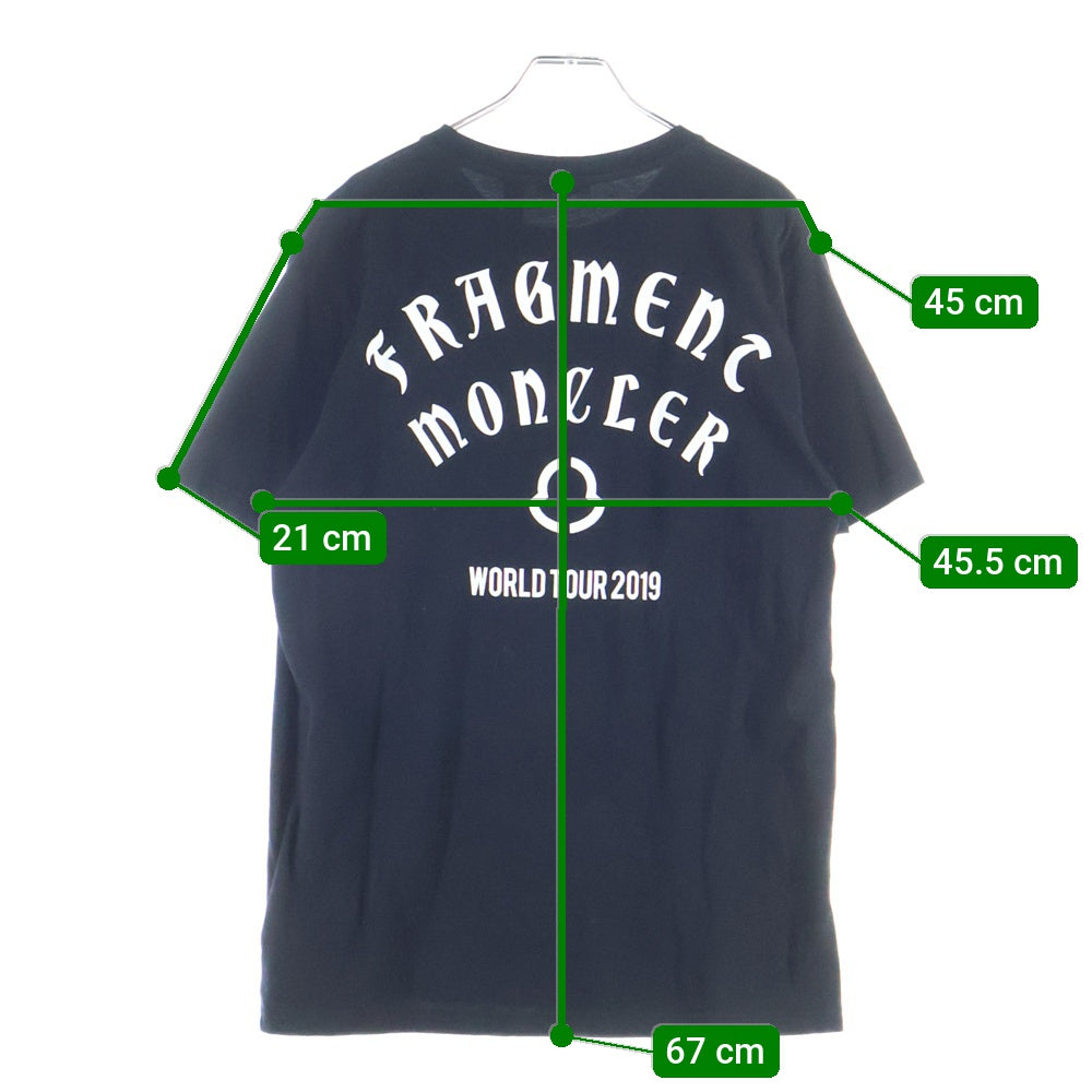 MONCLER(モンクレール) ×FRAGMENT 19SS ワッペン バックプリント 半袖Tシャツカットソー E109U8000250 8391Q ブラック
