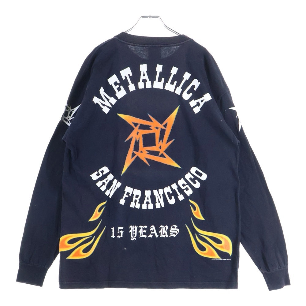 VINTAGE(ヴィンテージ) 90s METALLICA SAN FRANCISCO 15 YEARS LS TEE メタリカ サンフランシスコ 15周年記念 両面プリント長袖Tシャツ カットソー ブラック