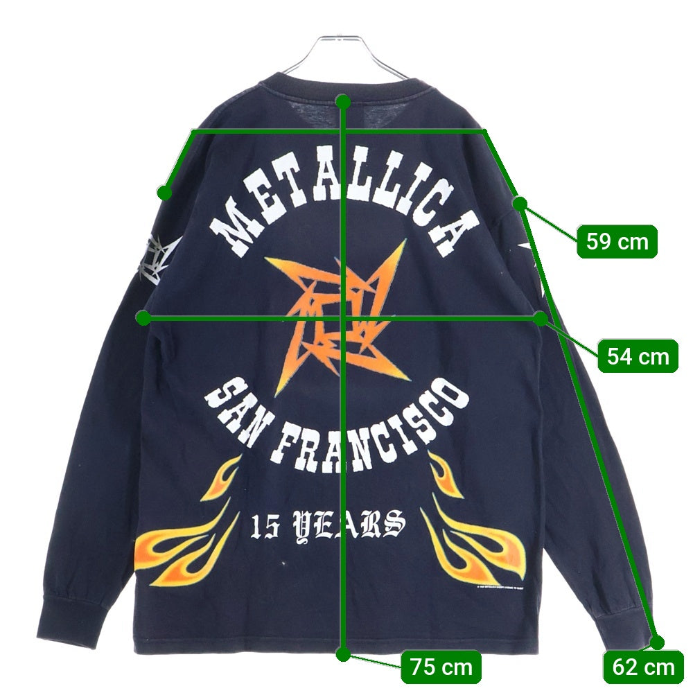 VINTAGE(ヴィンテージ) 90s METALLICA SAN FRANCISCO 15 YEARS LS TEE メタリカ サンフランシスコ 15周年記念 両面プリント長袖Tシャツ カットソー ブラック