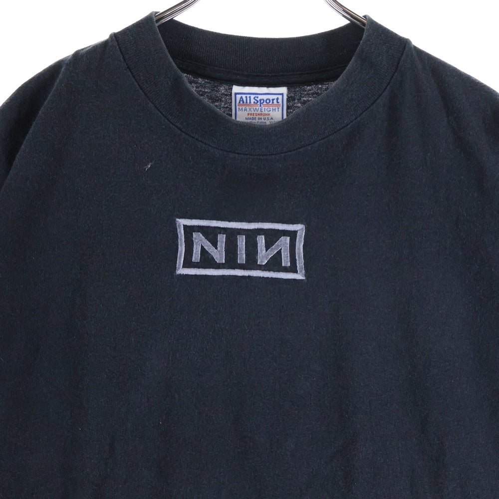 VINTAGE(ヴィンテージ) 90s NINE INCH NAILS TEE ナインインチネイルズ 刺繍ロゴ バックプリント クルーネック 半袖Tシャツ ブラック