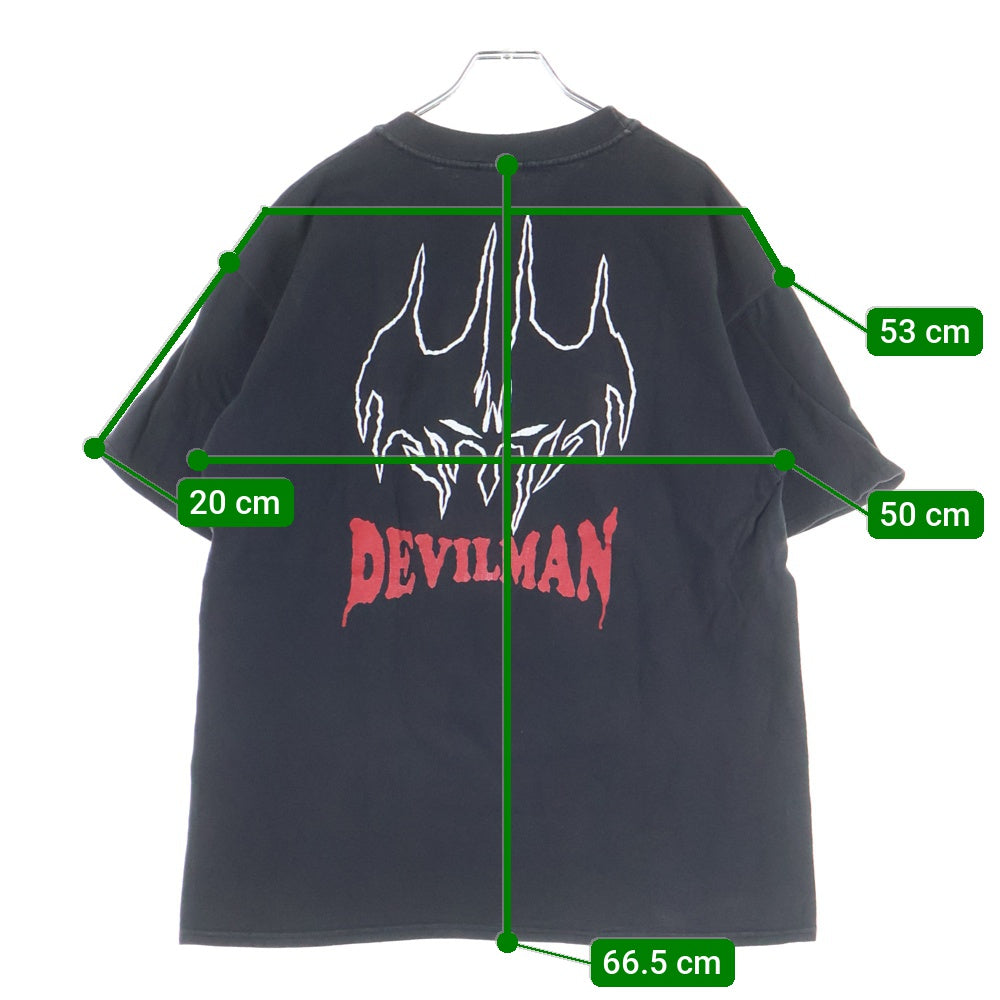 VINTAGE(ヴィンテージ) 90s DEVILMAN TEE デビルマン 両面プリント クルーネック 半袖Tシャツ カットソー ブラック