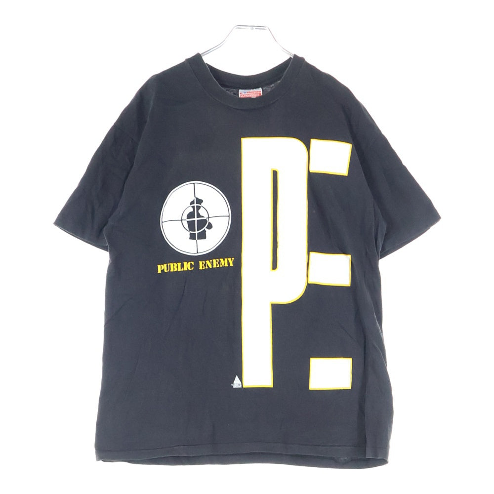 VINTAGE(ヴィンテージ) 80-90s VINTAGE PUBLIC ENEMY TARGET LOGO TEE HANES パブリックエナミー ターゲットロゴ クルーネック 半袖Tシャツ カットソー ブラック