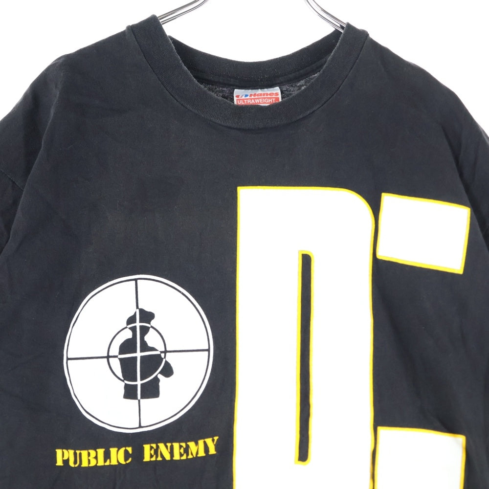 VINTAGE(ヴィンテージ) 80-90s VINTAGE PUBLIC ENEMY TARGET LOGO TEE HANES パブリックエナミー ターゲットロゴ クルーネック 半袖Tシャツ カットソー ブラック