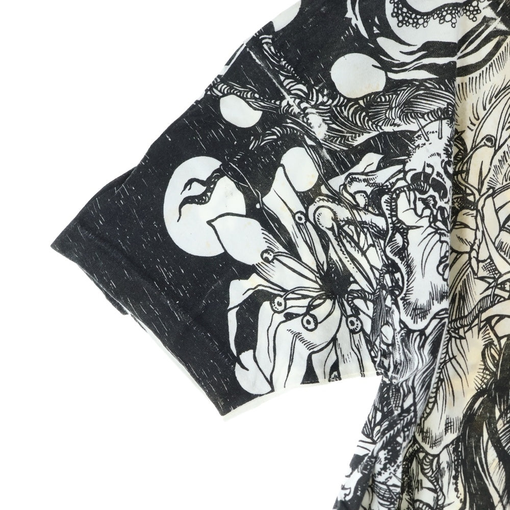 VINTAGE(ヴィンテージ) 90s SEPTIC DEATH PUSHEAD TEE セプティック デス パスヘッド 総柄 クルーネック 半袖Tシャツ カットソー ブラック/ホワイト