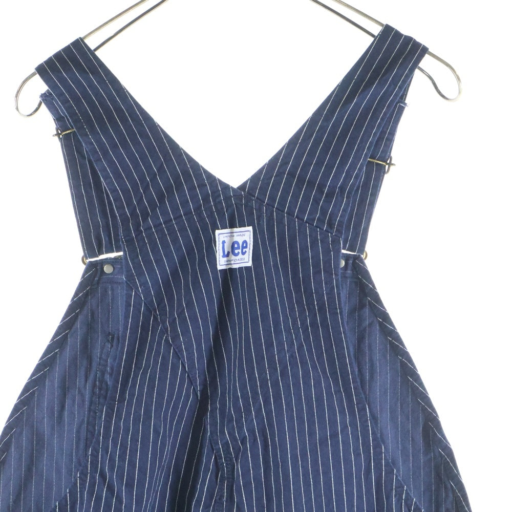 LEE(リー) フロントロゴワッペン ストライプ オーバーオール インディゴ