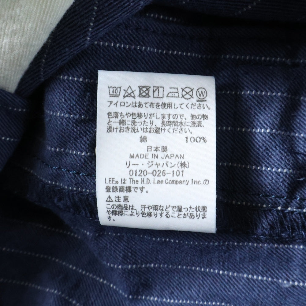 LEE(リー) フロントロゴワッペン ストライプ オーバーオール インディゴ