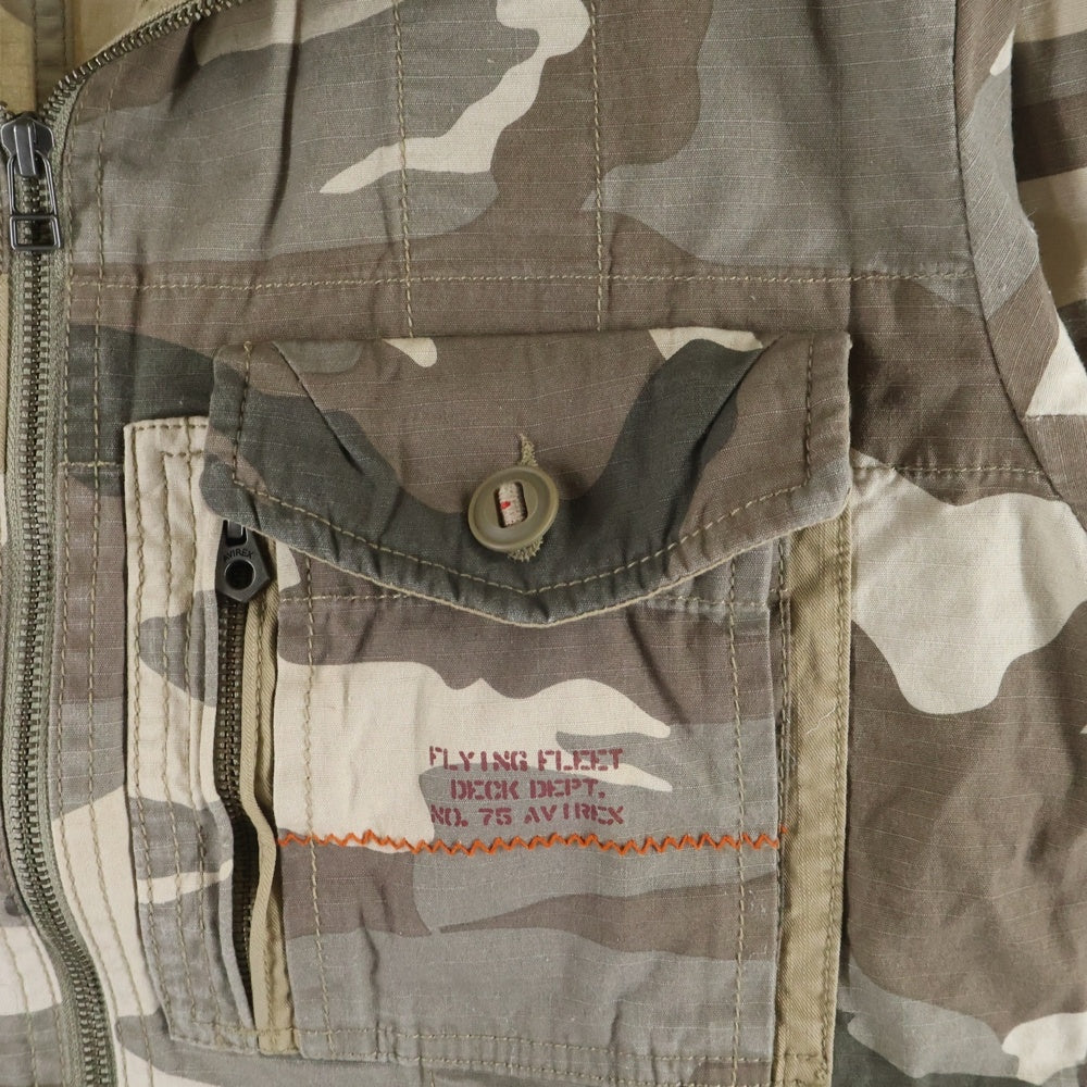 AVIREX(アヴィレックス) フロントロゴ ジップアップ ミリタリージャケット カモフラ