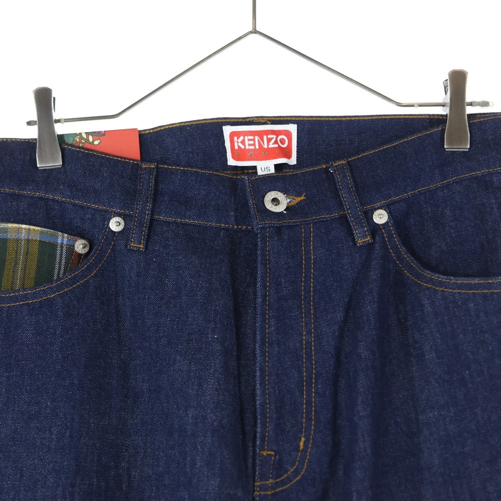 KENZO(ケンゾー) サイドチェック ワイドデニム FD65DP4096B1 インディゴ