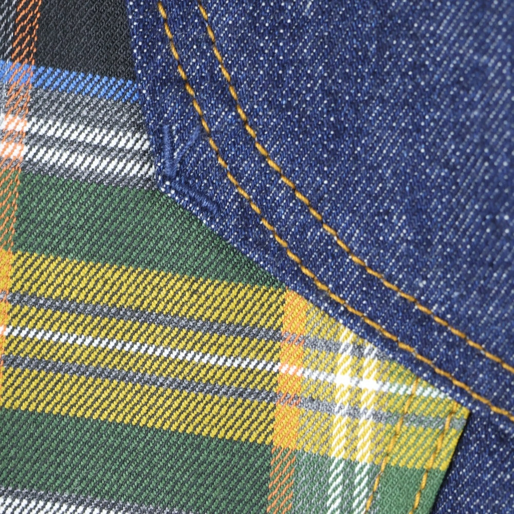 KENZO(ケンゾー) サイドチェック ワイドデニム FD65DP4096B1 インディゴ