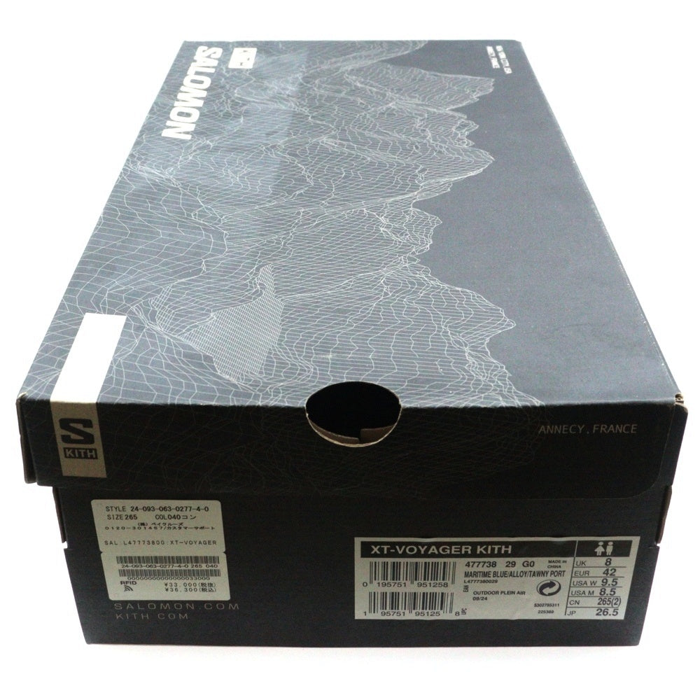 SALOMON(サロモン) ×KITH XT-4K 477738 ジップローカットスニーカー シューズ ネイビー US8.5/26.5cm