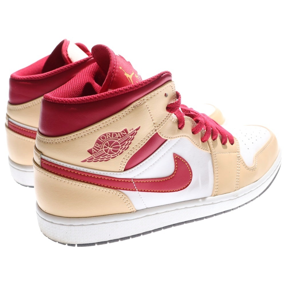 NIKE(ナイキ) AIR JORDAN 1 MID BEIGE CARDINAL RED 554724-201 エアジョーダン1 カーディナルレッド ミッドカットスニーカー ベージュ/レッド US10.5/28.5cm
