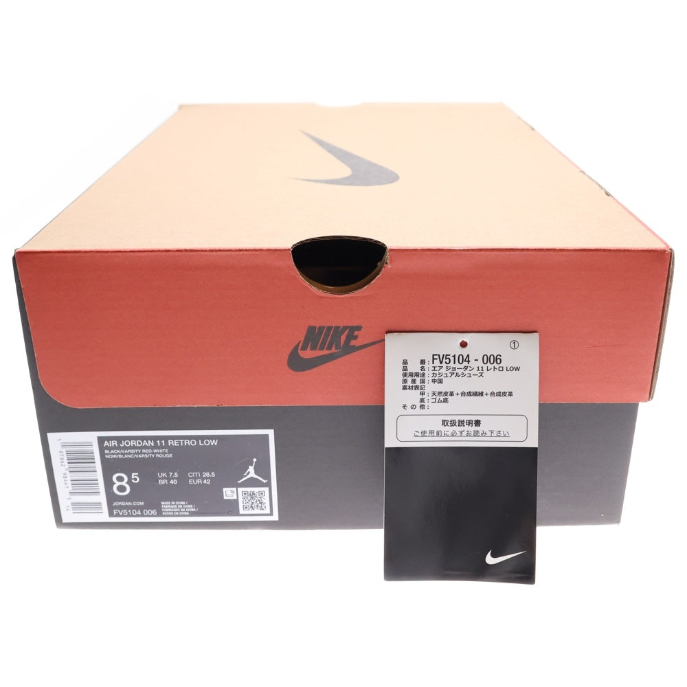 NIKE(ナイキ) AIR JORDAN 11 RETRO LOW BRED エアジョーダン11 レトロ ブレッド ローカットスニーカー FV5104-006 US8.5/ 26.5cm ブラック/レッド