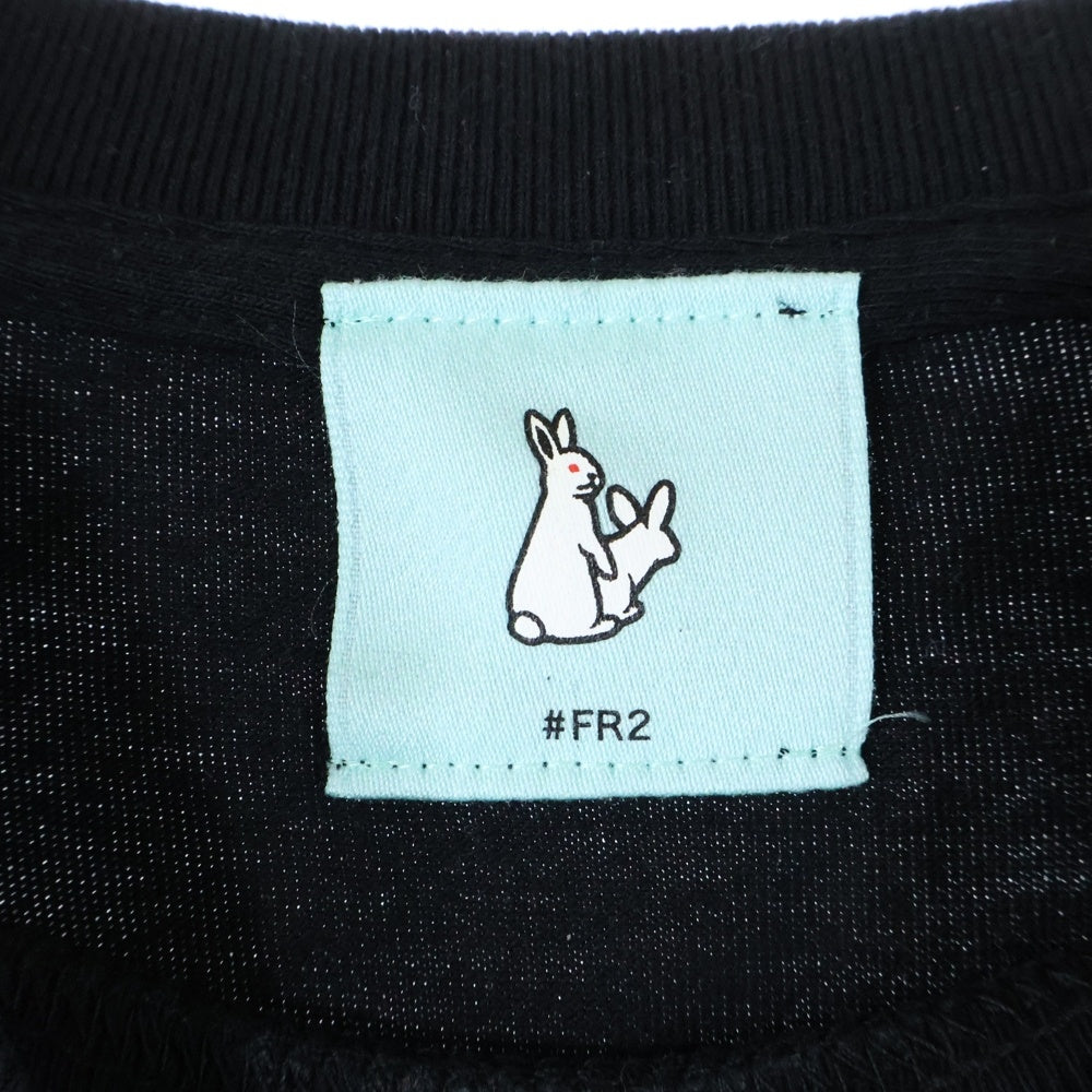 FR2(エフアールツー) ロゴ刺繍 半袖Tシャツ カットソー ブラック