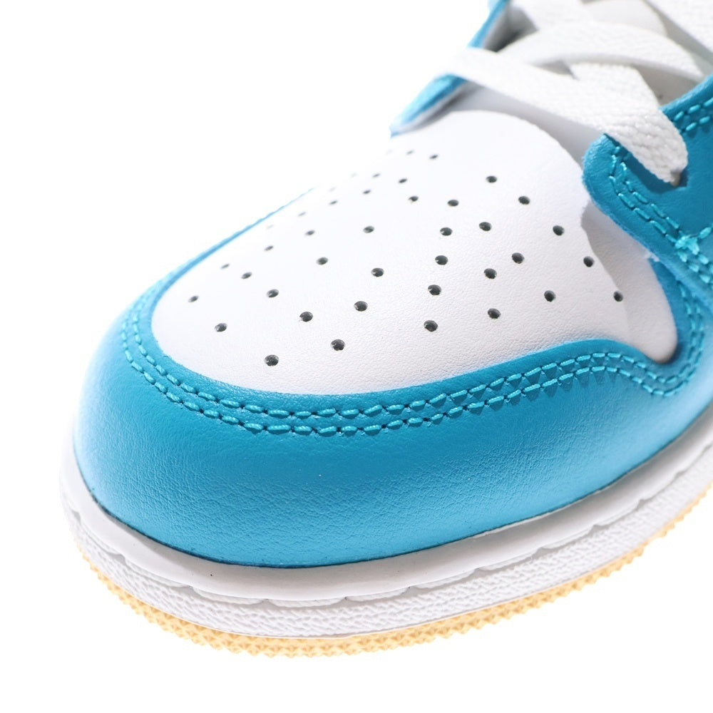 NIKE(ナイキ) GS AIR JORDAN 1 MID AQUA DQ8423-400 エアジョーダン1 アクア ミッドカットスニーカー ホワイト/ブルー US6Y/24.0cm レディース