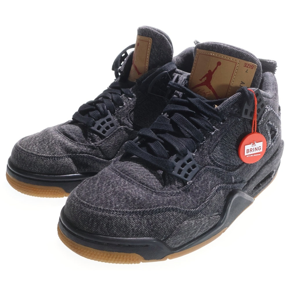 NIKE(ナイキ) ×Levi's AIR JORDAN 4 RETRO AO2571-001 リーバイス エアジョーダン4 デニム ハイカットスニーカー ブラック US7/25.0cm