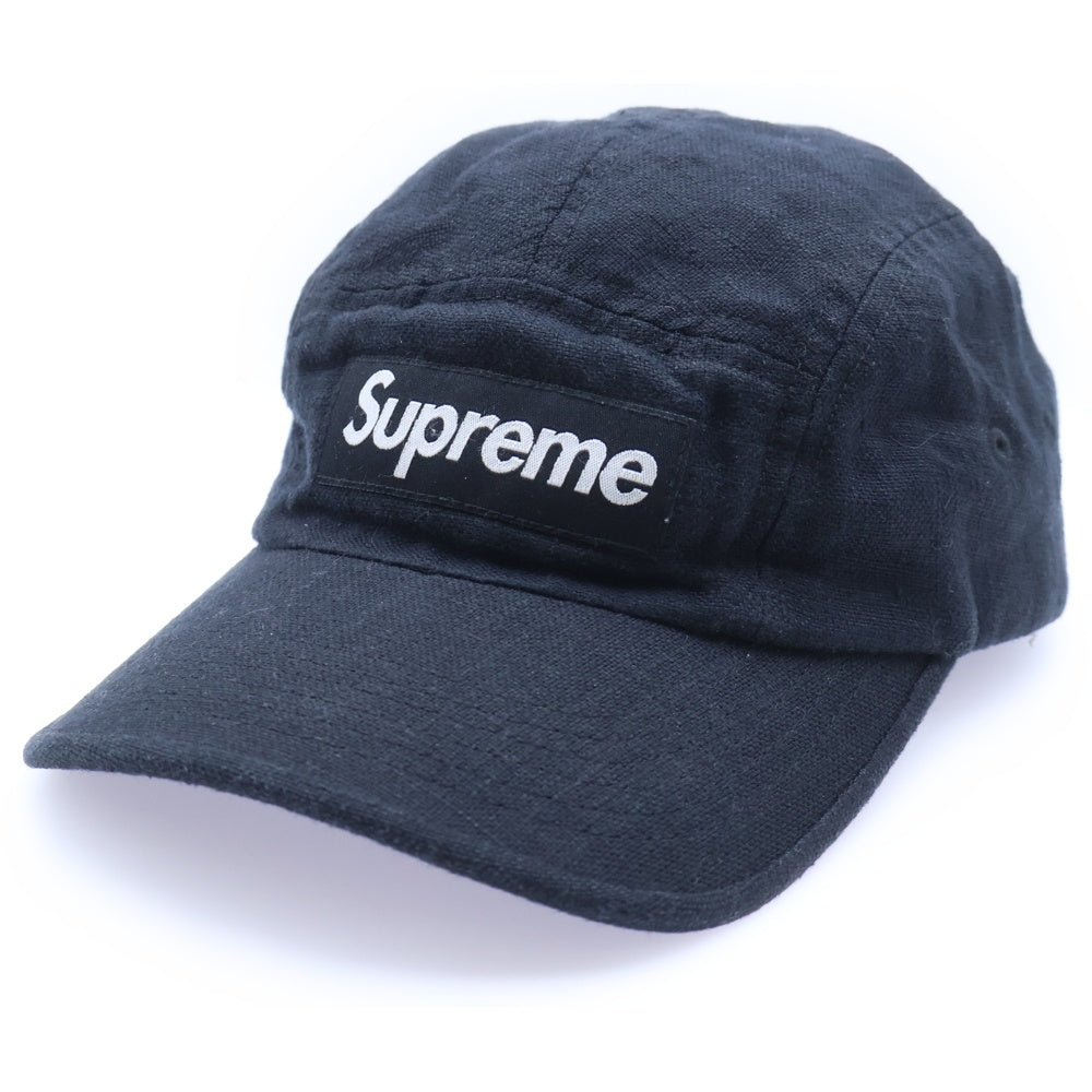 SUPREME(シュプリーム) 22SS Linen Fitted Cap リネン キャップ ブラック