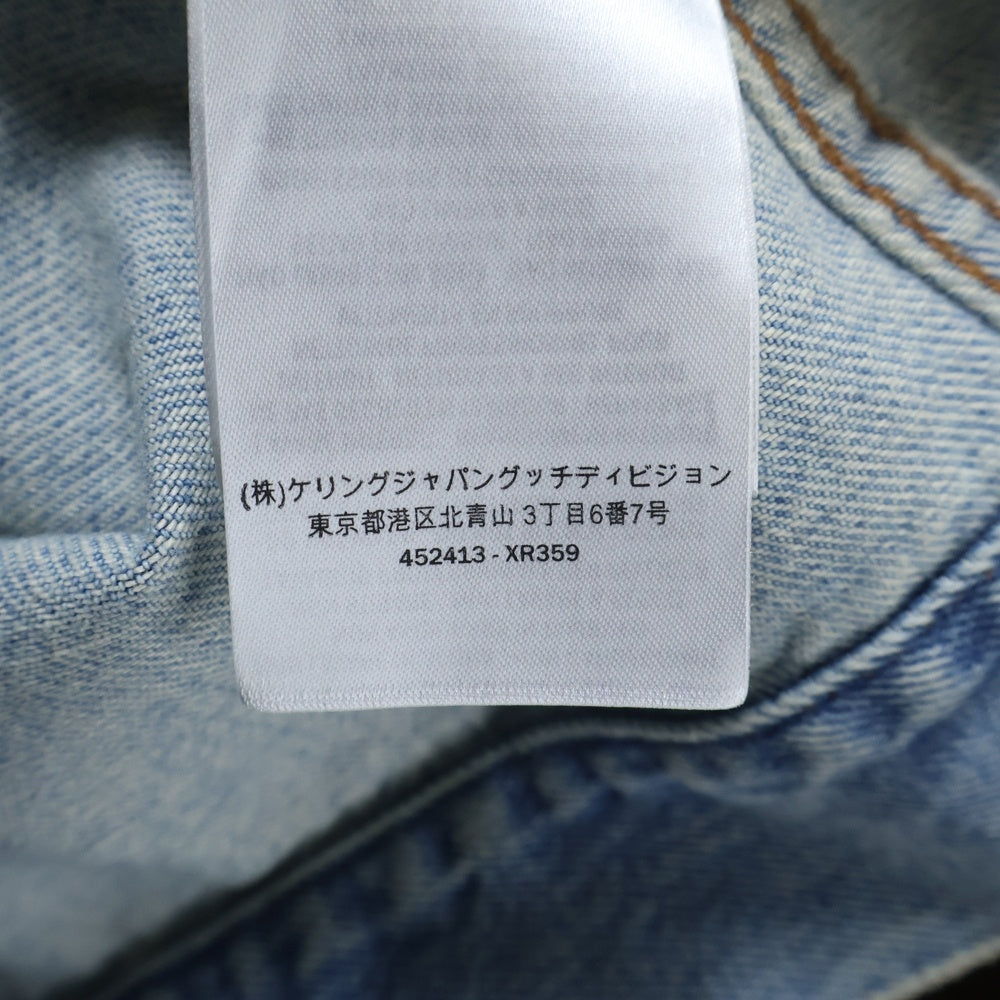 GUCCI(グッチ) 17SS レオパード切替デニムジャケット インディゴ 452413 XR359