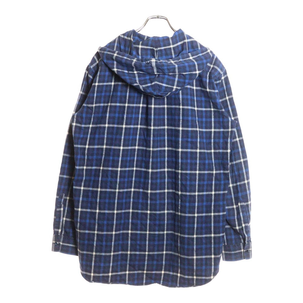 BALENCIAGA(バレンシアガ) 17AW チェック柄 フード付長袖シャツ 485990 TWB15 ブルー