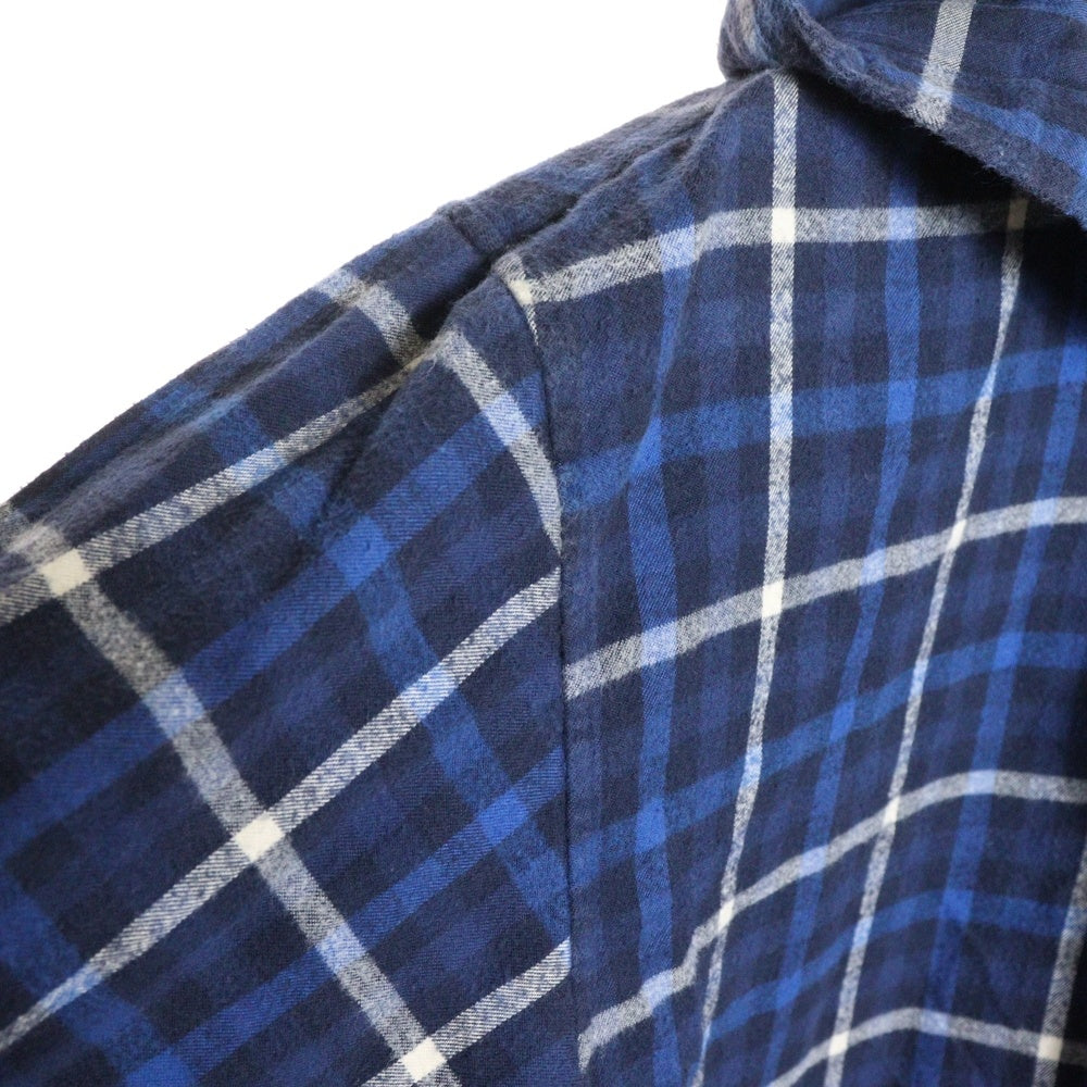 BALENCIAGA(バレンシアガ) 17AW チェック柄 フード付長袖シャツ 485990 TWB15 ブルー