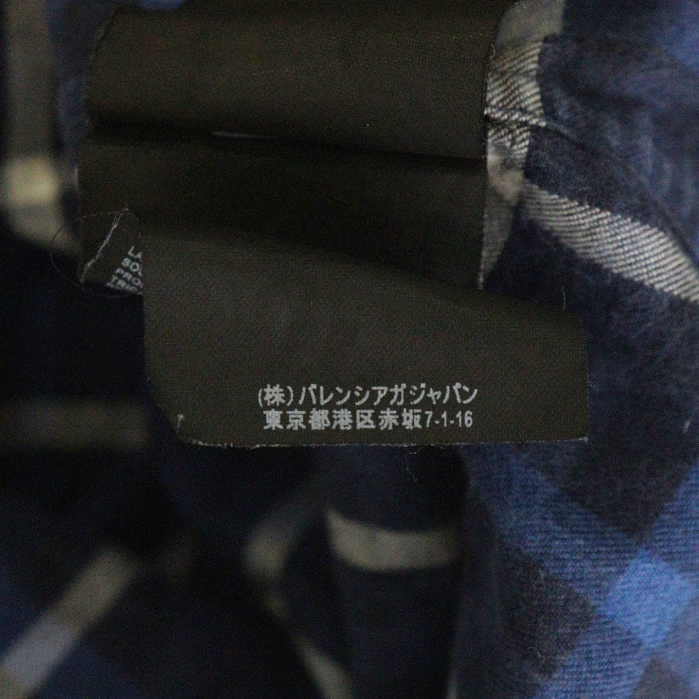 BALENCIAGA(バレンシアガ) 17AW チェック柄 フード付長袖シャツ 485990 TWB15 ブルー