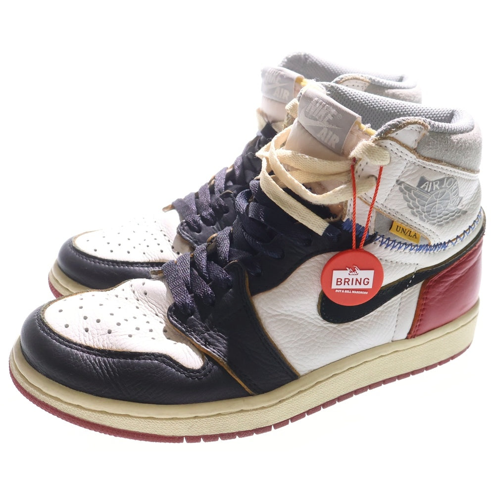 NIKE(ナイキ) ×UNION AIR JORDAN 1 RETRO HI NRG BV1300-106 ユニオン エアジョーダン1 ハイカットスニーカー ブラック/レッド/ホワイト US6.5/24.5cm レディース