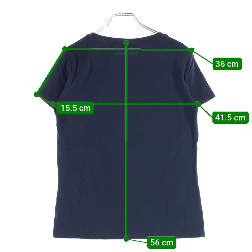 EMPORIO ARMANI(エンポリオアルマーニ) マンガベア フロントロゴ 半袖Tシャツ カットソー 3H2T6Q 2JQAZ ネイビー レディース