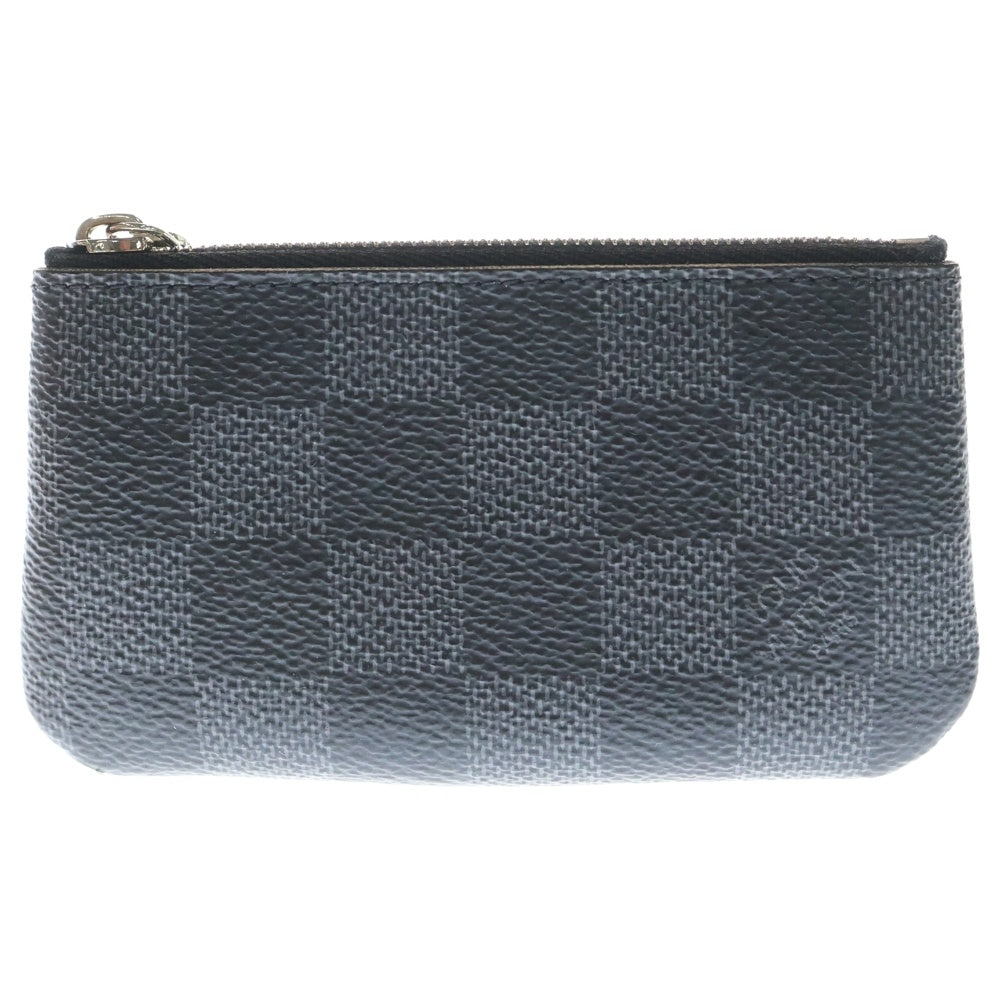 LOUIS VUITTON(ルイヴィトン) ポシェット クレ ダミエ グラフィット PVC レザー コインケース ポーチ 小銭入れ シルバー金具 ブラック N60155